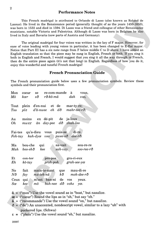 Mon Coeur Se Recommande à Vous (I Give to You All of My Heart) – 3-Part Mixed, a cappella Choral Octavo (Digital Download)