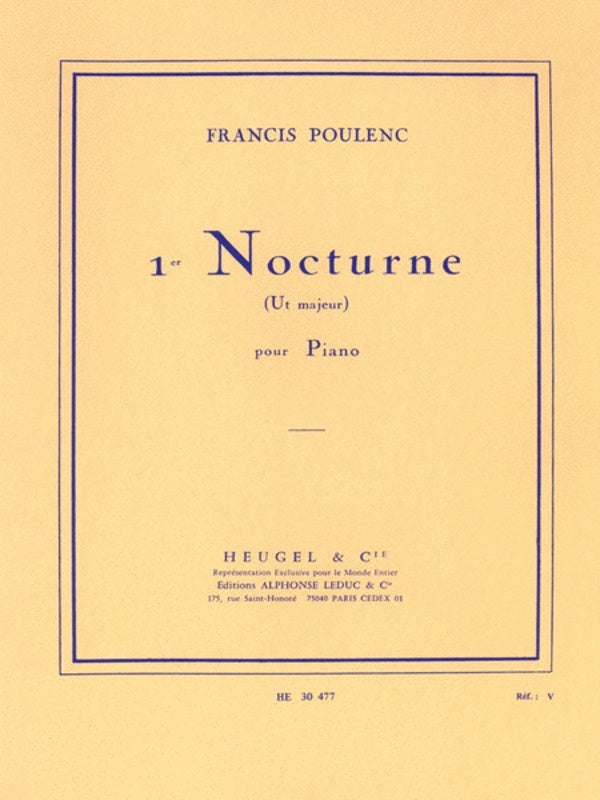 Poulenc - Nocturne #1 in CMaj - Piano Solo Leduc HE30477