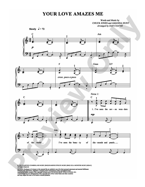 Your Love Amazes Me - Arr. Dan Coates - Easy Piano (Digital Download)