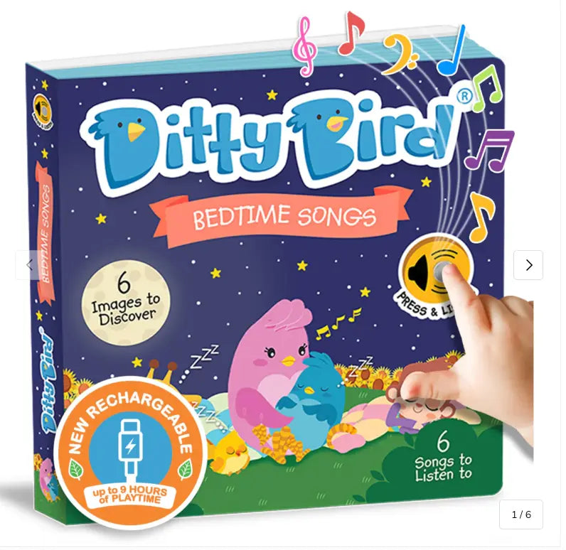 Ditty Bird Bedtime Songs Childrens Interactive Sound Book New Rechargeable Edition
