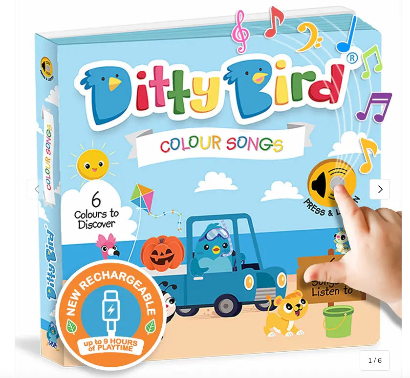Ditty Bird Colour Songs Childrens Interactive Sound Book New Rechargeable Edition