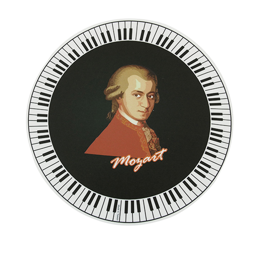 Mozart Mouse Pad Round with Piano Keyboard Boarder