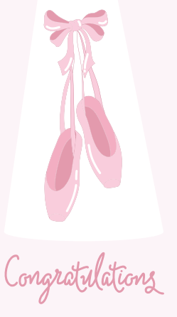 Gift Card - Congratulations Pink Ballet Shoes