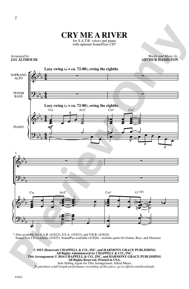 Cry Me a River – SATB Choral Octavo (Digital Download)
