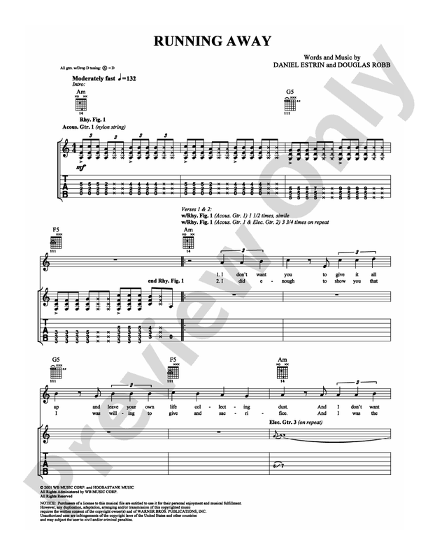 Running Away - Guitar TAB (Digital Download)