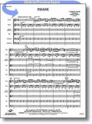 Pavane - Gabriel Faure - John O'Neill FJH Music Company Score/Parts