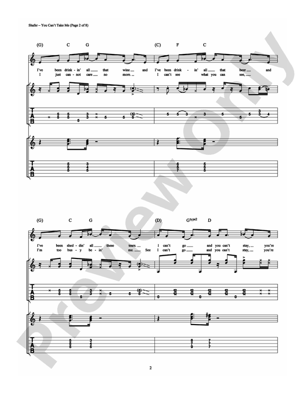 You Can't Take Me - Guitar TAB (Digital Download)