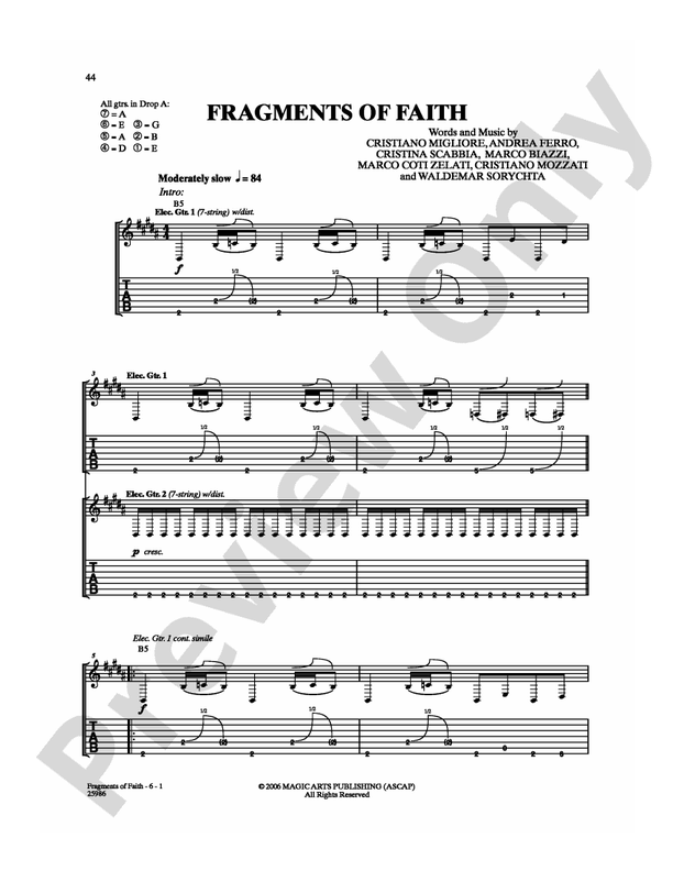 Fragments of Faith - Guitar TAB (Digital Download)