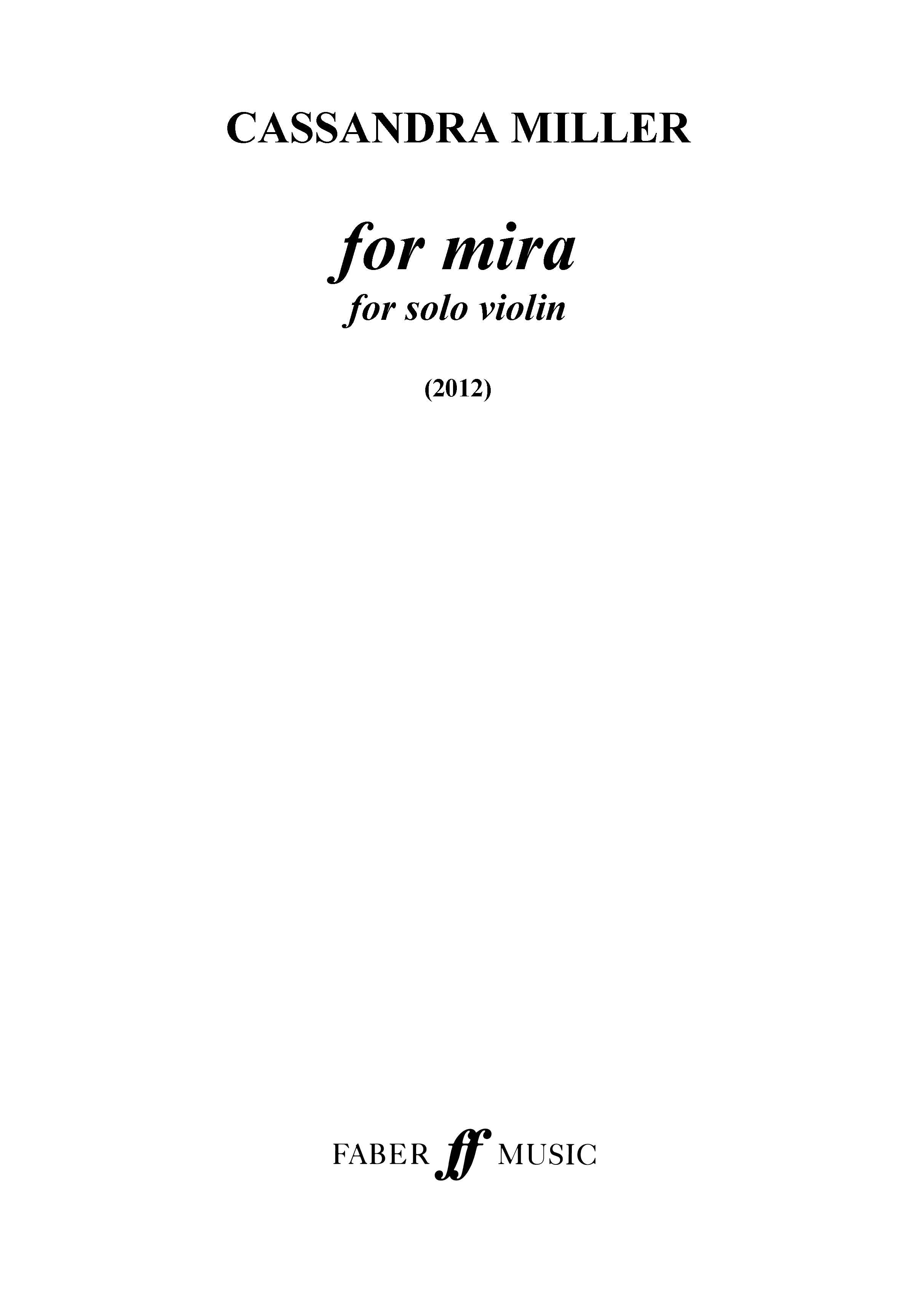 for mira - Violin (Digital Download)