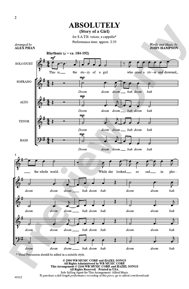 Absolutely - SATB, a cappella Choral Octavo (Digital Download)