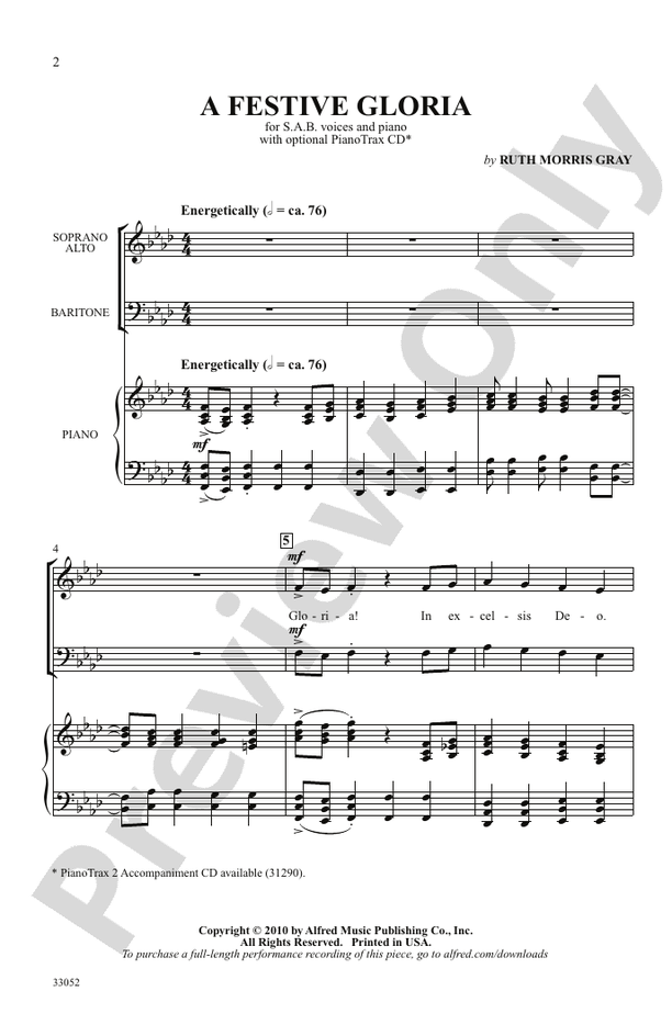 A Festive Gloria - Ruth Morris Gray - SAB Choral Octavo (Digital Download)