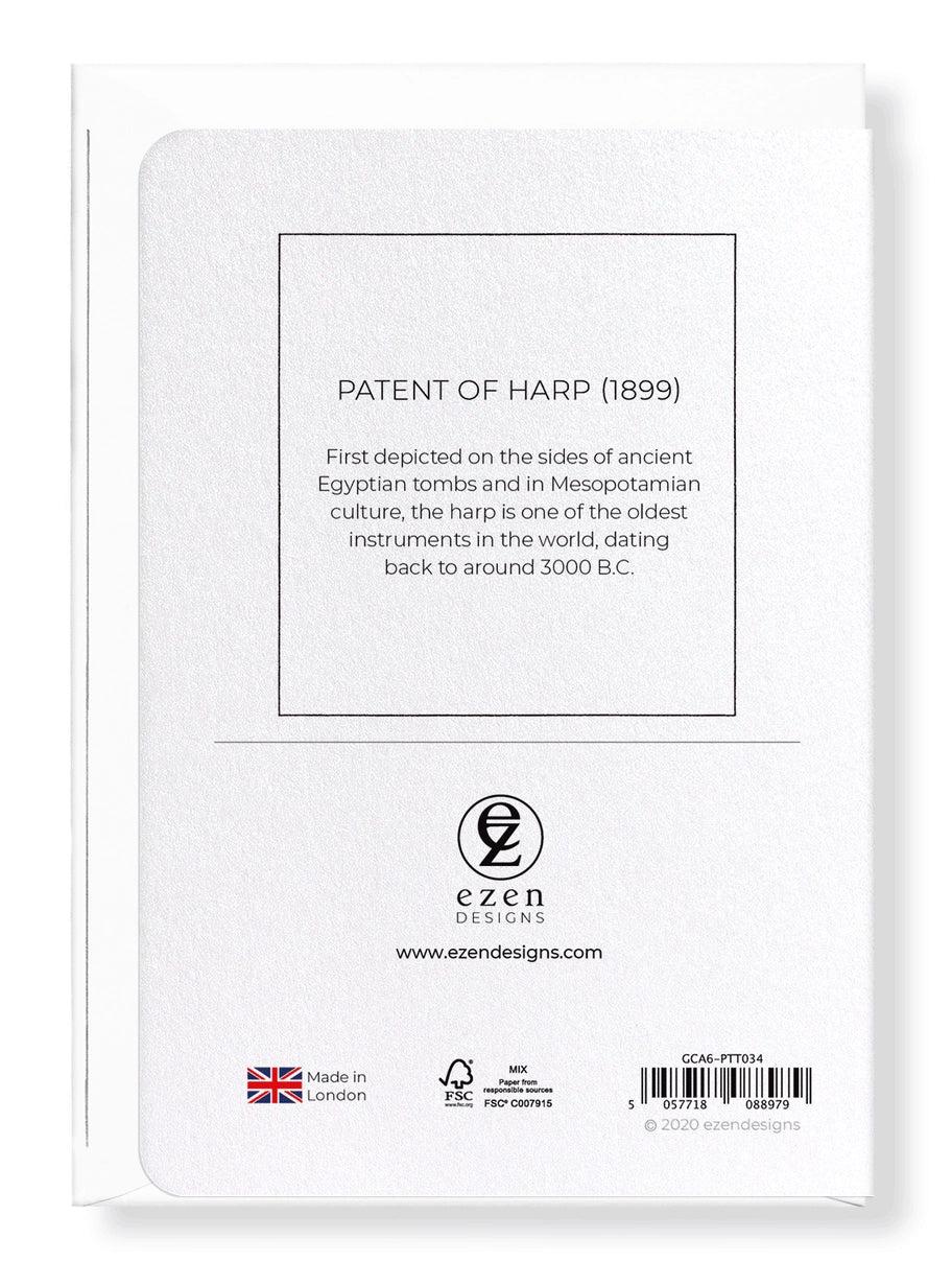 Greeting Card Patent of Harp (1899)
