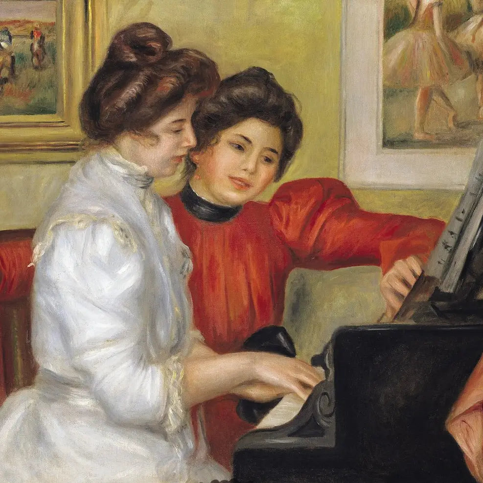 Greeting Card Yvonne and Christine Lerolle At the Piano, 1897