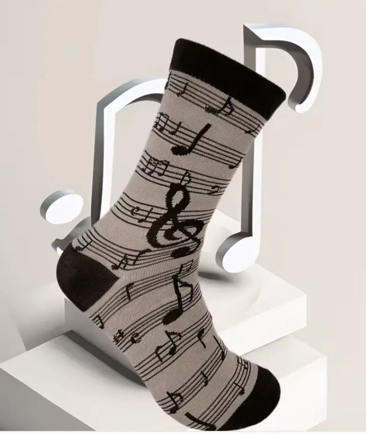 Mens Socks Light Grey with Black Manuscript Size 43-46
