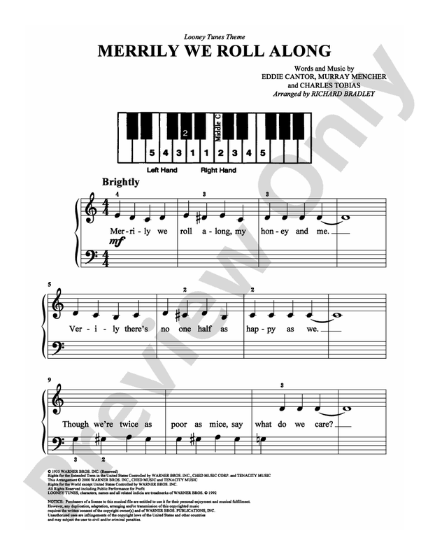 Merrily We Roll Along - Arr. Richard Bradley - Easy Piano (Digital Download)