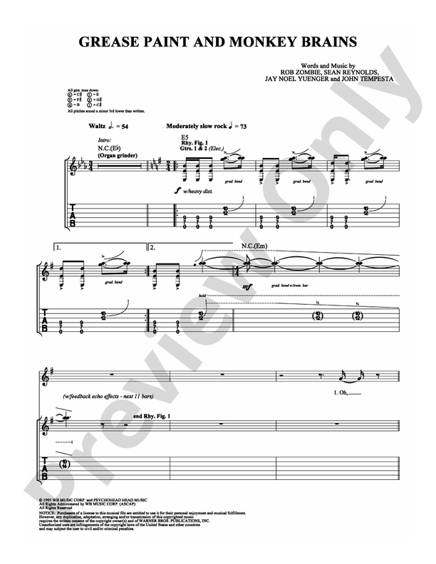 Grease Paint and Monkey Brains - Guitar TAB (Digital Download)