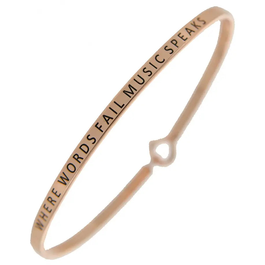 Gold Bangle "Where Words Fail Music Speaks"