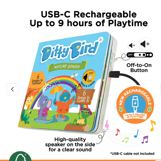 Ditty Bird 'Nature Songs' Children's Interactive Sound Book New Rechargeable Edition