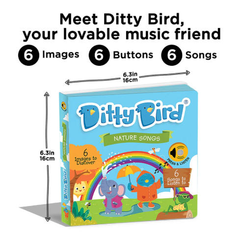 Ditty Bird 'Nature Songs' Children's Interactive Sound Book New Rechargeable Edition