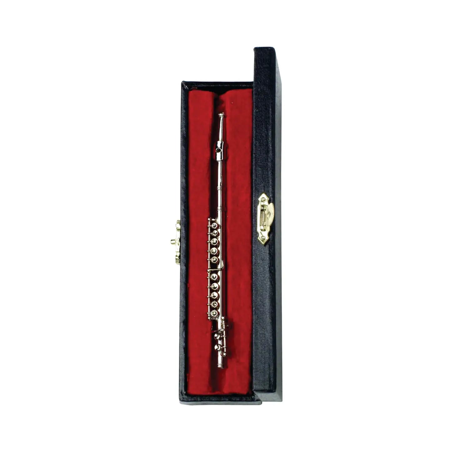 Silver Miniature Flute with Stand and Case