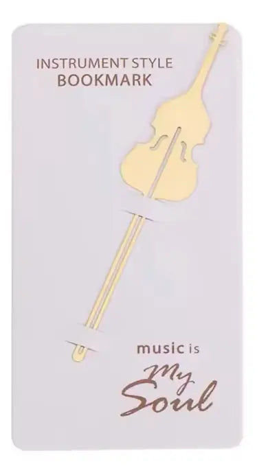 Double Bass or Cello Bookmark Gold Metal
