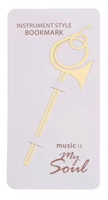 French Horn Bookmark Gold Metal