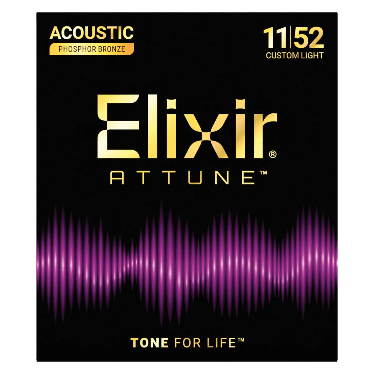 Acoustic Guitar Strings - Elixir Attune Phosphor Bronze Custom Light 11-52