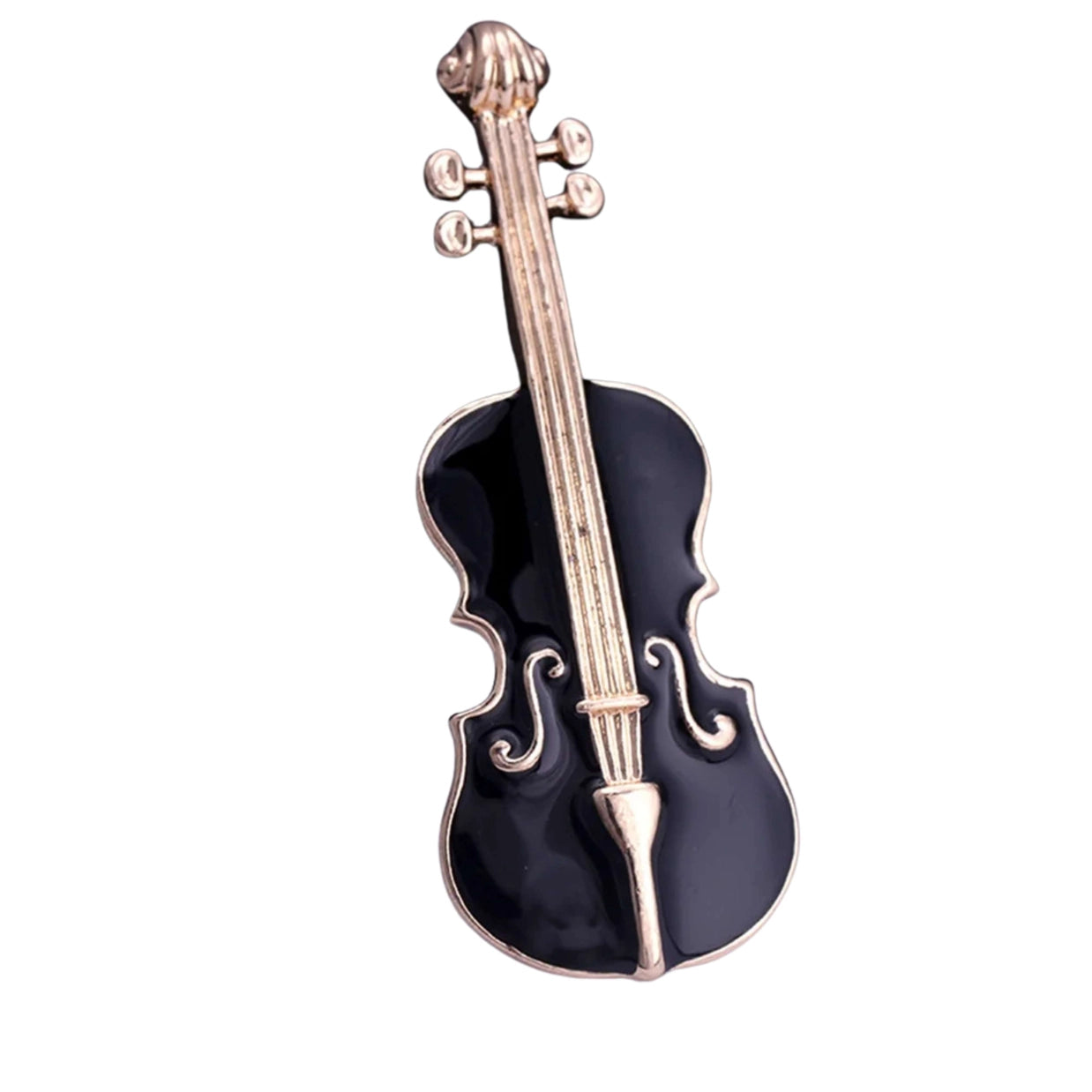Cello Brooch Black with a Gold Trim