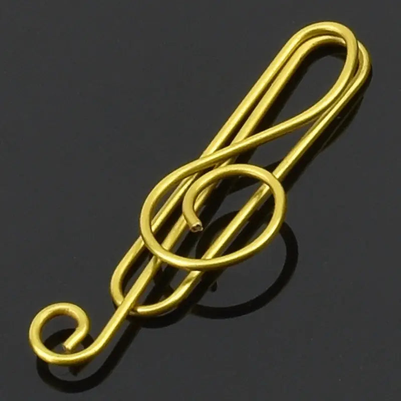 Gold Treble Clef Paper Clip Pack of 10