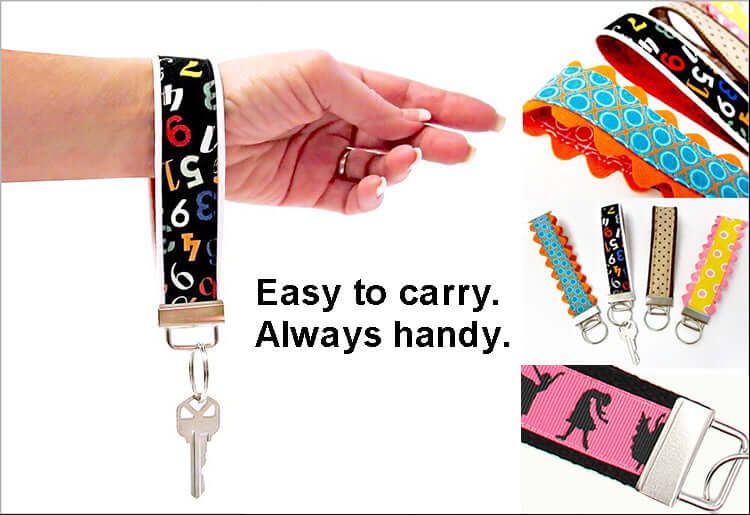 Wristlet Keyring with a Wavey Staff Design