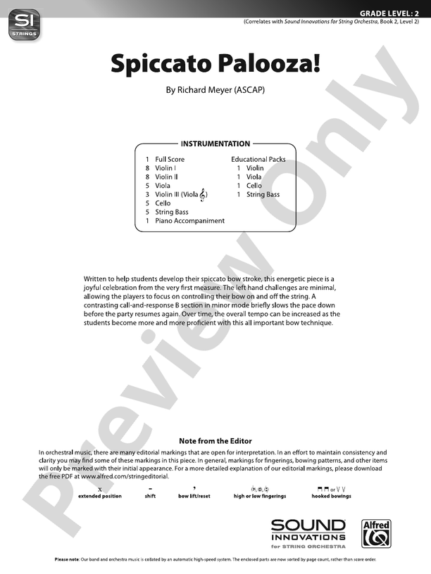 Spiccato Palooza! - String Orchestra Conductor Score & Parts (Digital Download)