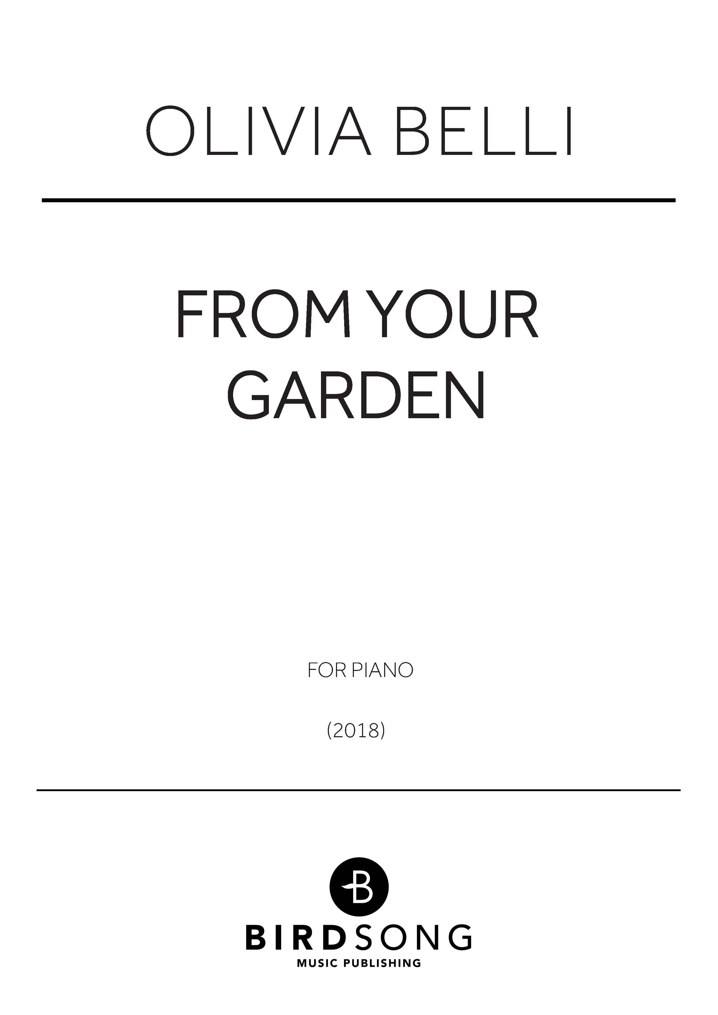 Belli - From Your Garden - Piano Solo (Digital Download)