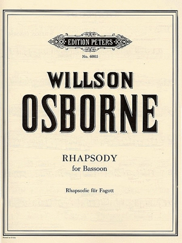 Osborne - Rhapsody - Bassoon Solo - Peters EP6005