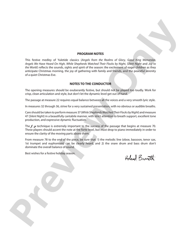 A Yuletide Memory - Concert Band Conductor Score & Parts (Digital Download)