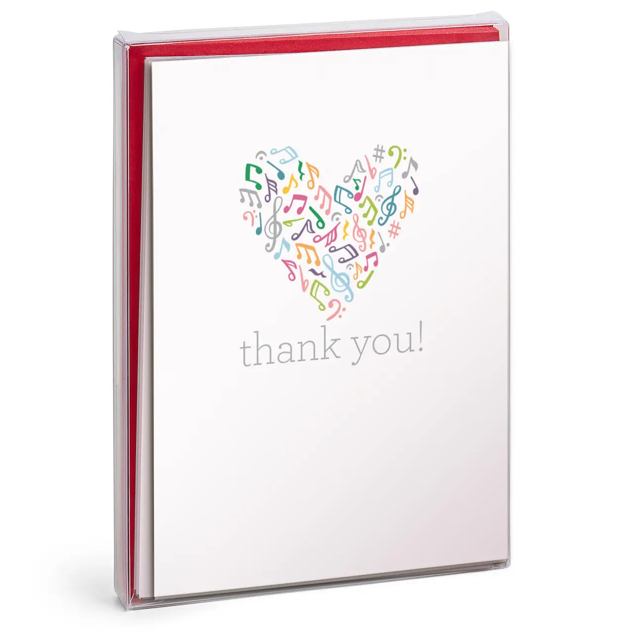 Greeting Card Music Heart "Thank You" Pack of 8