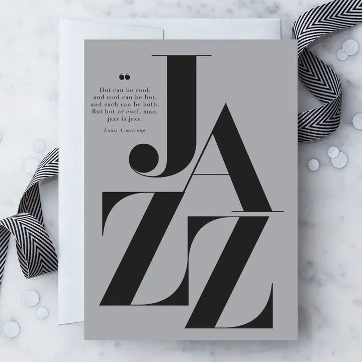 Greeting Card "Jazz" with Louis Armstrong Quote