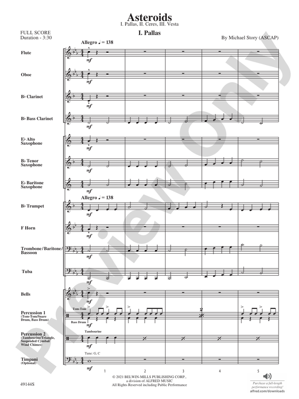 Asteroids - Concert Band Conductor Score & Parts (Digital Download)