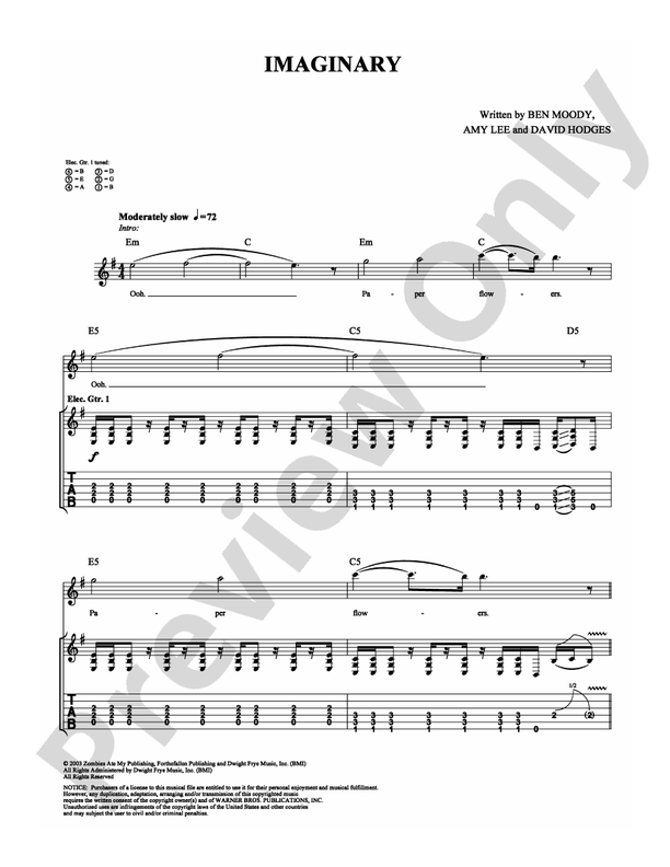 Imaginary - Guitar TAB (Digital Download)