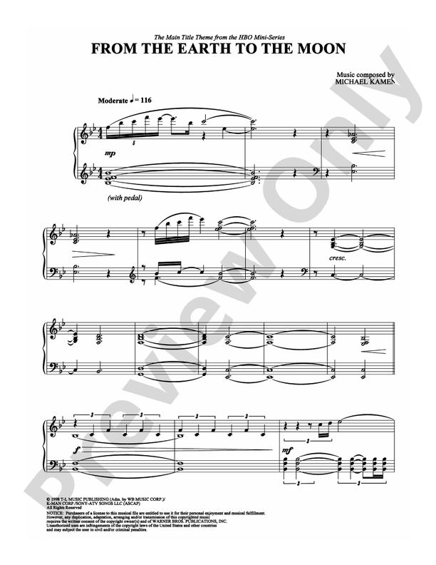 From the Earth to the Moon - Piano (Digital Download)