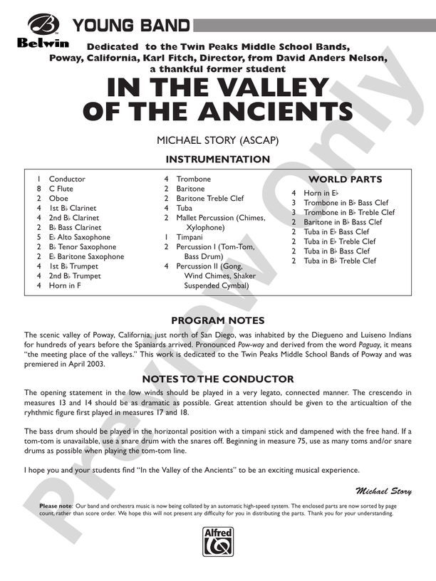In the Wake of Spring - Concert Band Conductor Score & Parts (Digital Download)