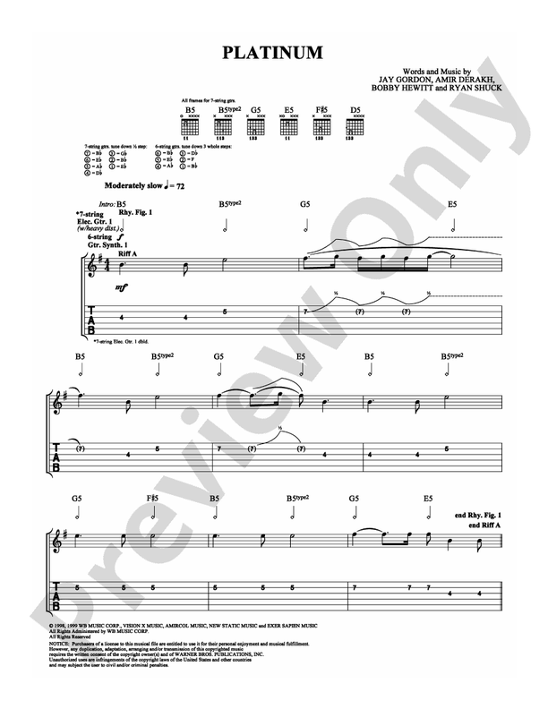 Platinum - Guitar TAB (Digital Download)