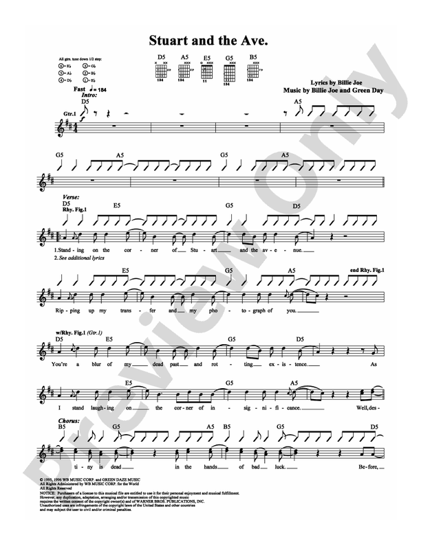 Stuart and the Ave. - Guitar TAB (Digital Download)