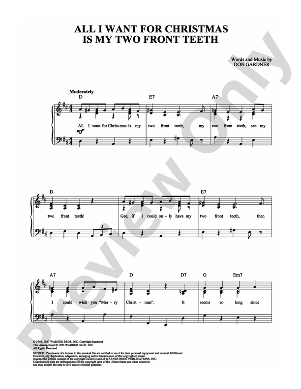 All I Want For Christmas Is My Two Front Teeth - DSM-PS-0008562 - Easy Piano (Digital Download)