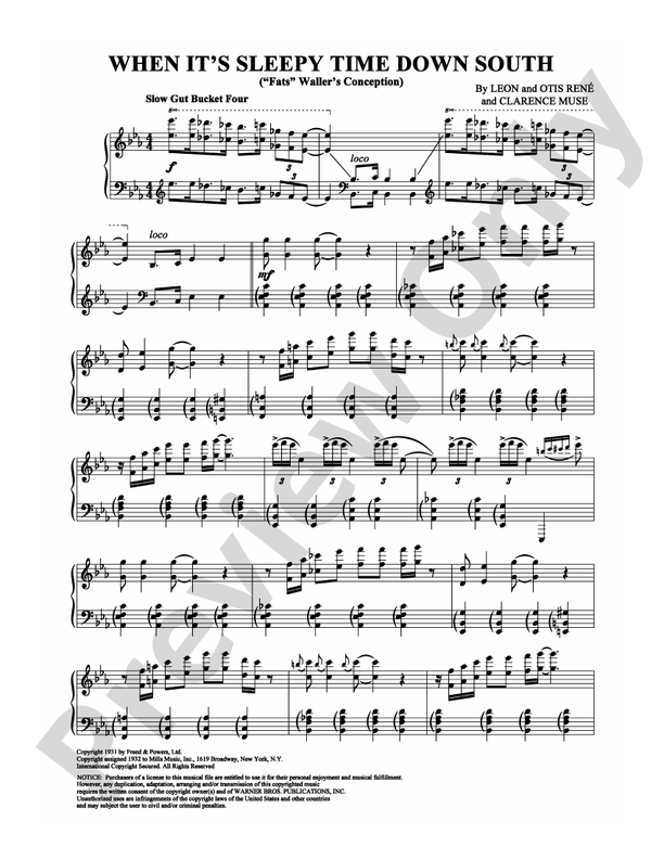 When It's Sleepy Time Down South (''Fats'' Waller's Conception) - Piano (Digital Download)