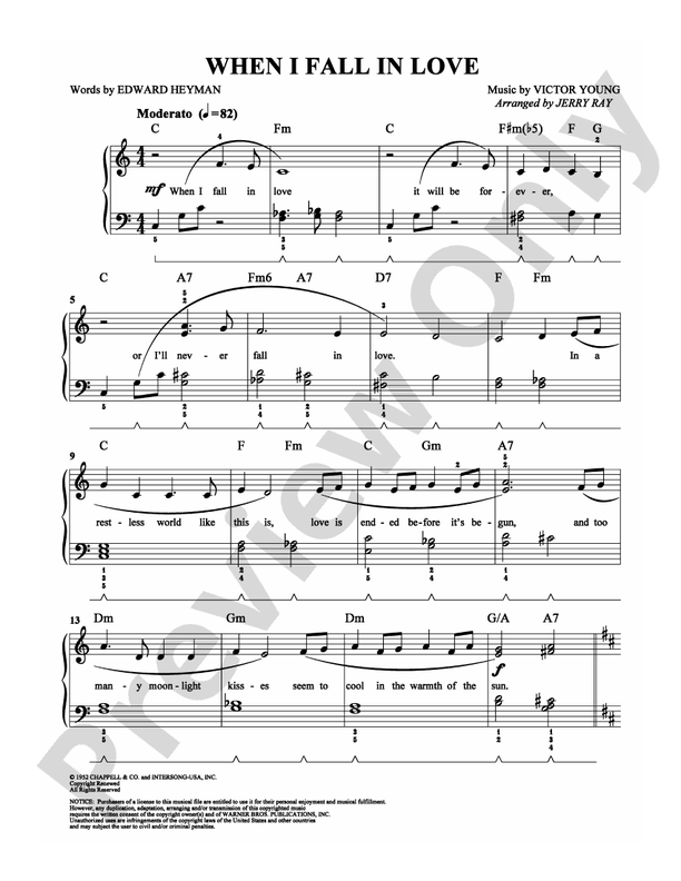 When I Fall in Love - Arr. Jerry Ray - Easy Piano (Digital Download)