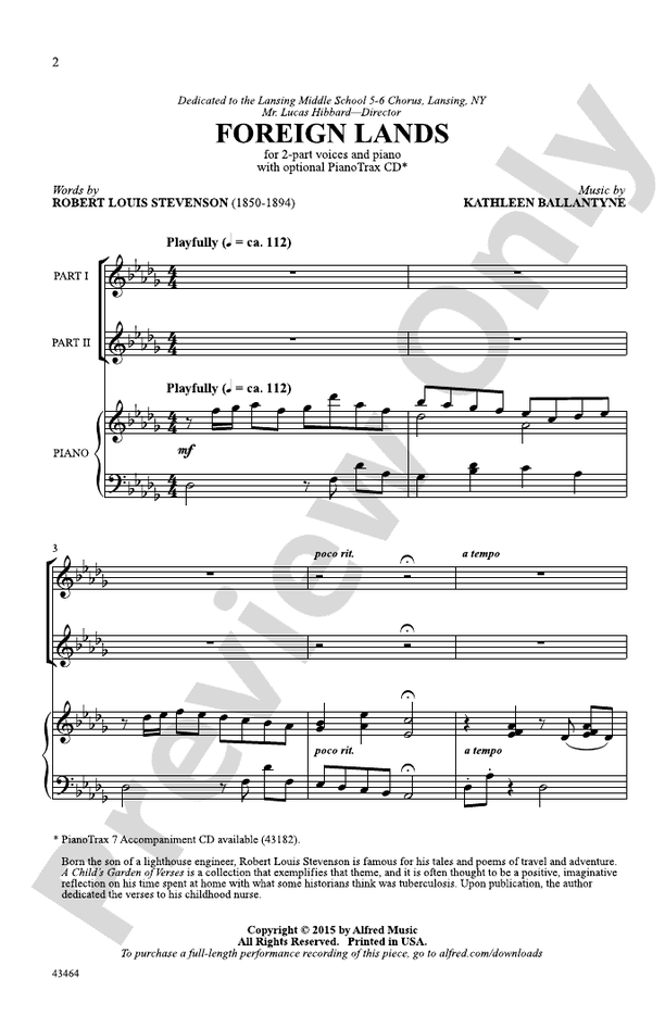 Foreign Lands – 2-Part Choral Octavo (Digital Download)