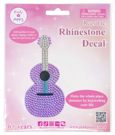 Romantis Rhinestone Guitar Decal