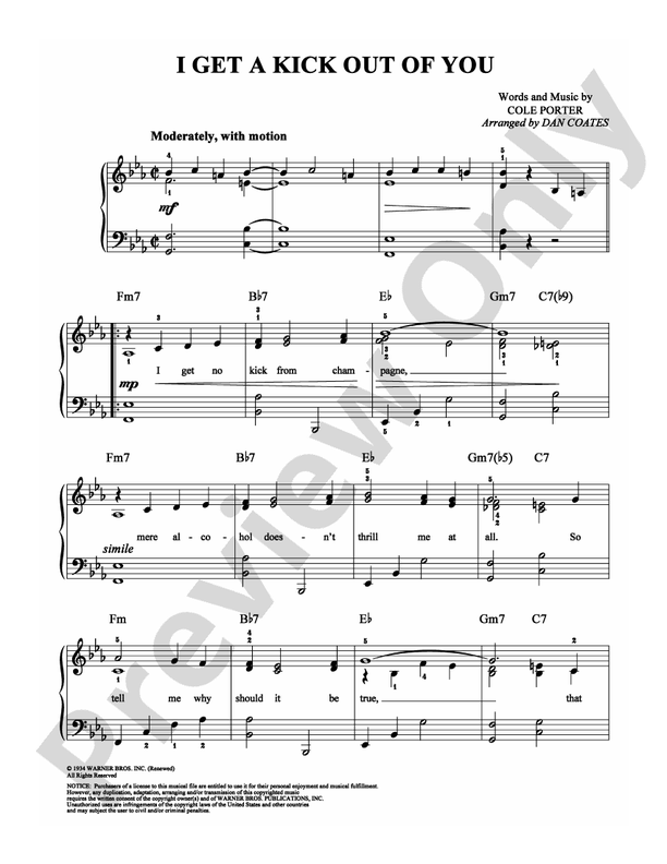I Get a Kick Out of You - Arr. Dan Coates - Easy Piano (Digital Download)