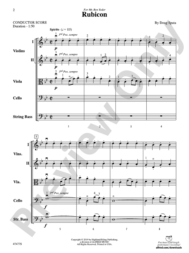 Rubicon - String Orchestra Conductor Score & Parts (Digital Download)