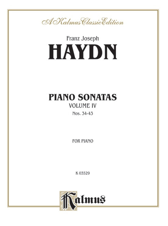 Haydn - Sonatas (Volume IV) - Piano Solo (Digital Download)